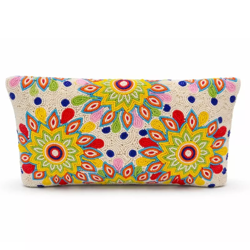 Handcrafted Multicolor Beaded Envelope Clutch - Image 2