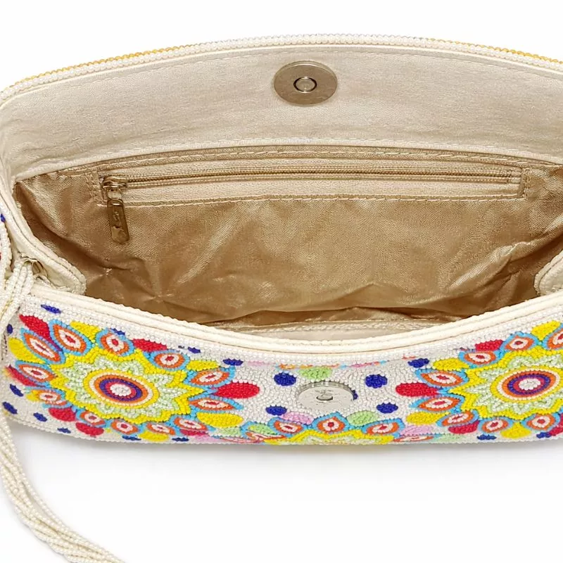 Handcrafted Multicolor Beaded Envelope Clutch - Image 5