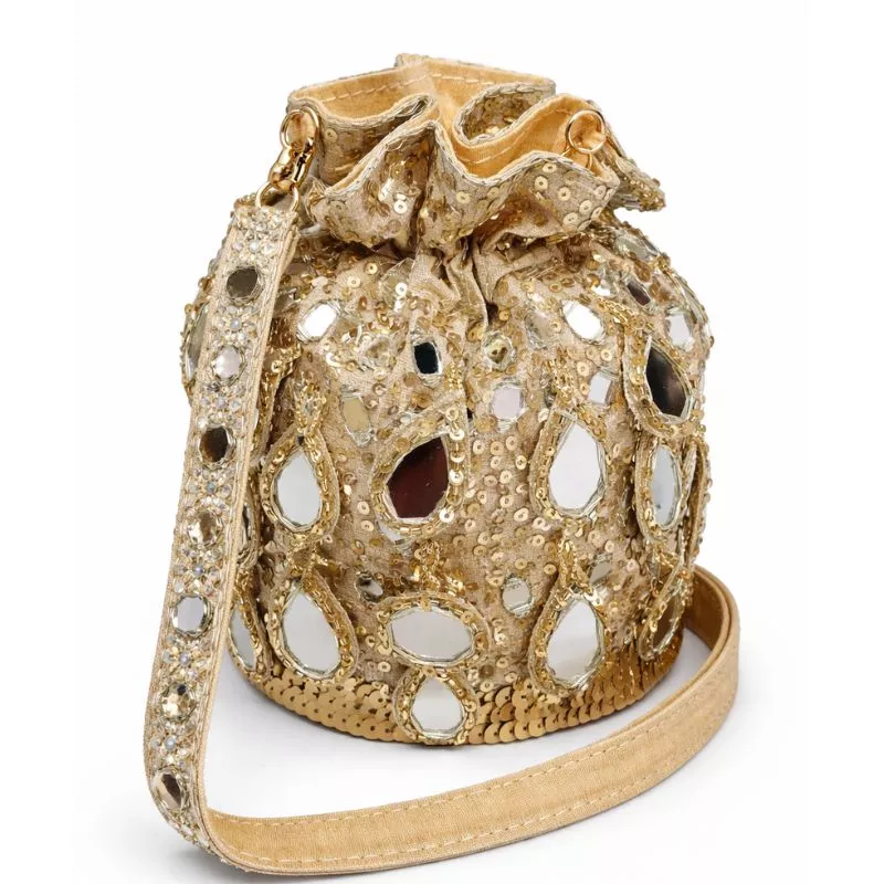 Handcrafted Sequin Cage Potli Sling Bag - Image 2