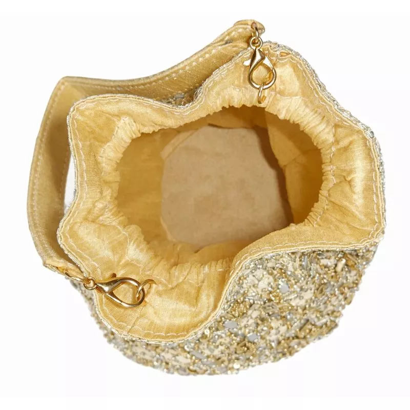 Handcrafted Sequin Cage Potli Sling Bag - Image 4