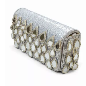 Handcrafted Mirror Work Envelope Clutch
