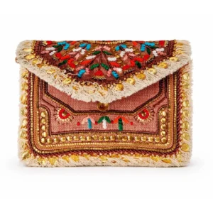 Handcrafted Sequin & Beaded Envelope Clutch
