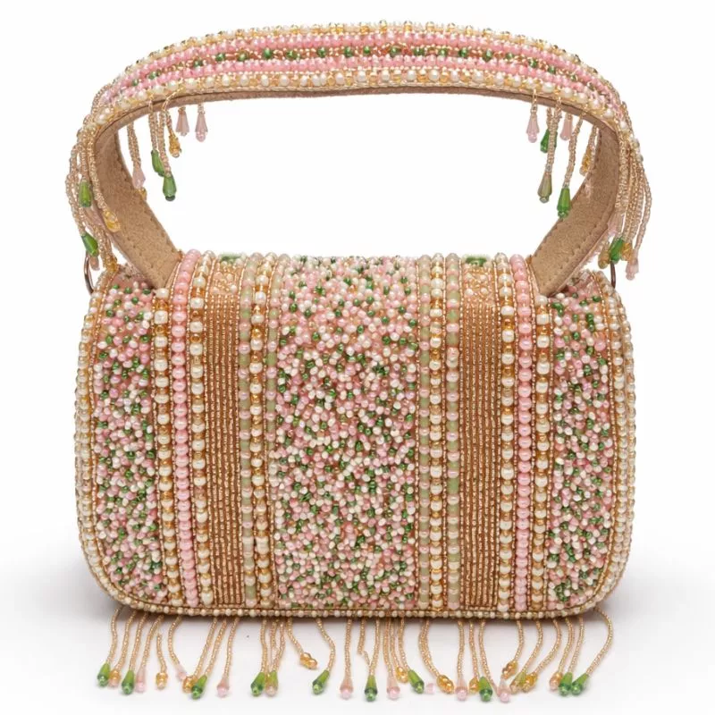 Handcrafted Beaded Fringe Handheld Clutch - Image 3